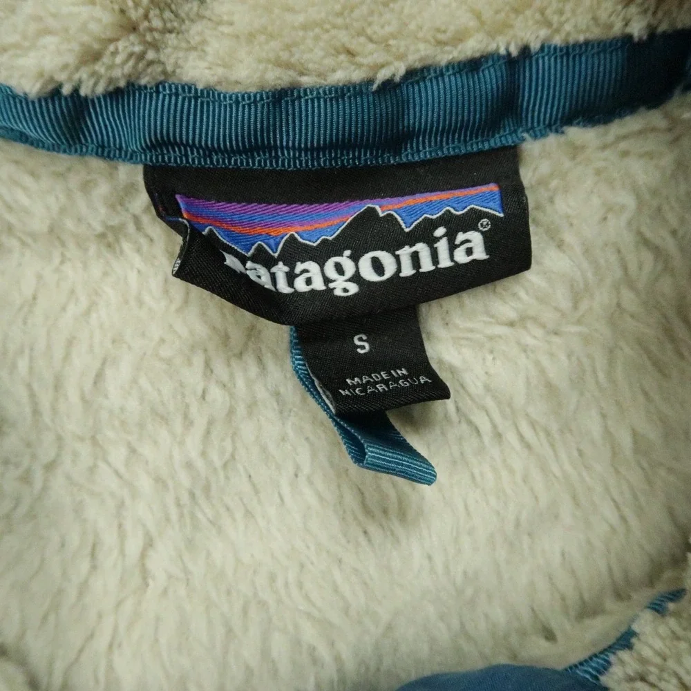Patagonia Sweater Womens Small Beige Blue Re-Tool Snap-T Pullover Fleece